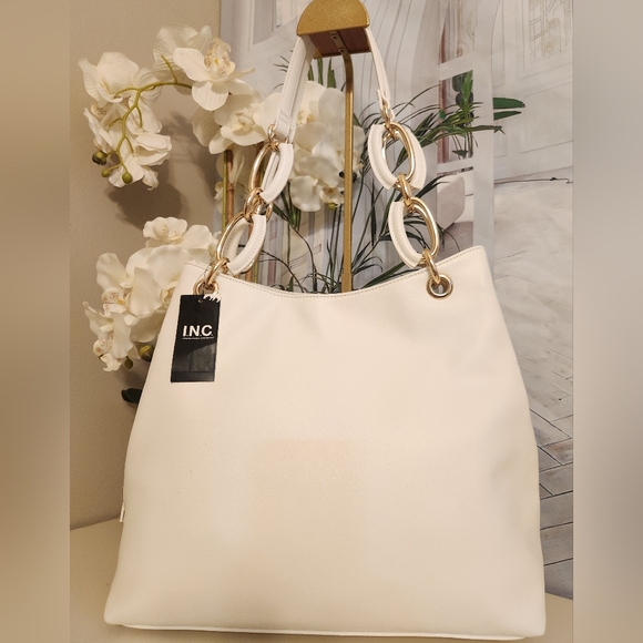INC. Hobo Bag With Gold & White Chain Straps - Tons Of Interior Space! - Picture 1 of 11